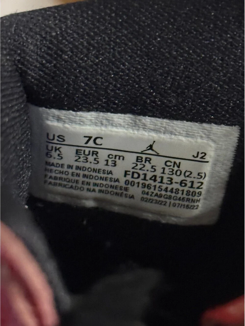 Jordan size 7c